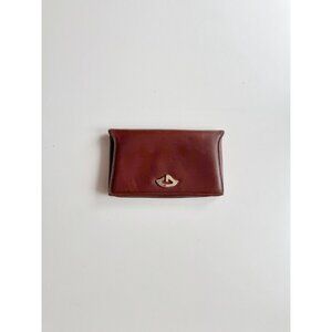 Vintage GUCCI Brown Leather Foldover Clutch Purse